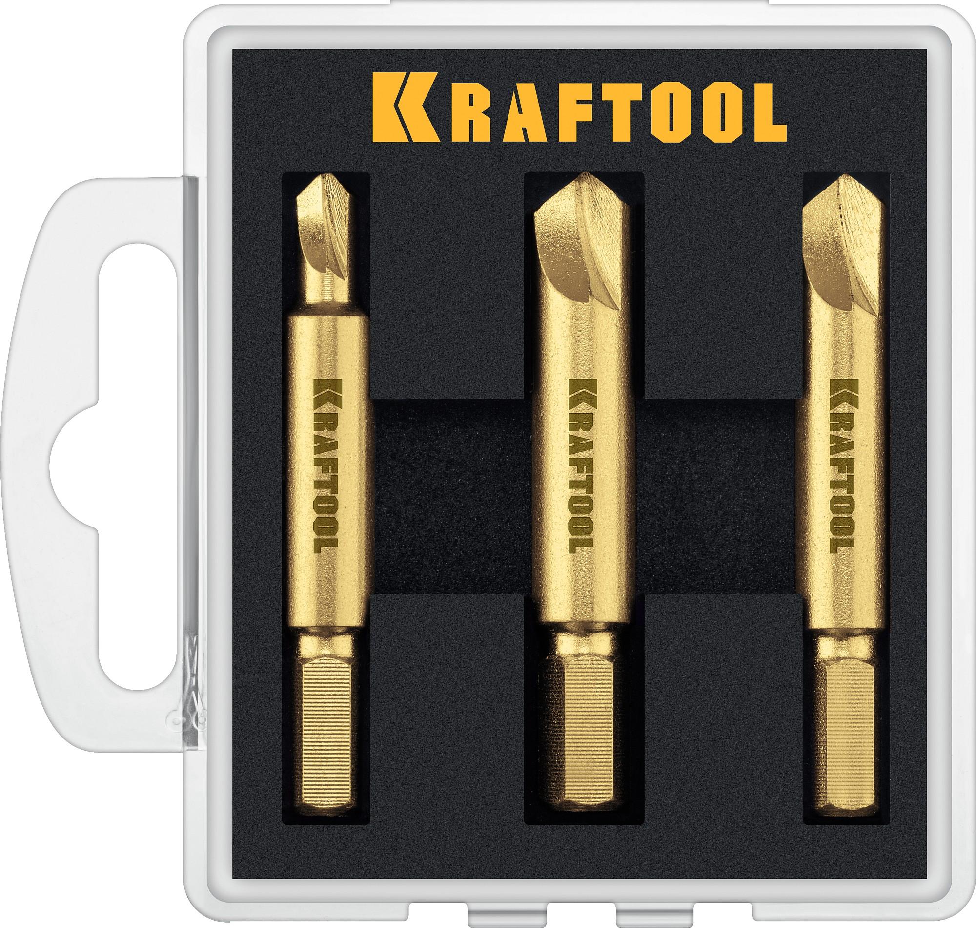 KRAFTOOL 3 шт, набор экстракторов поврежденного крепежа (26770-H3)