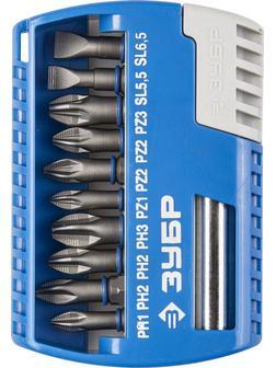 ЗУБР 11 шт, набор бит с магнитным адаптером (26050-H11)