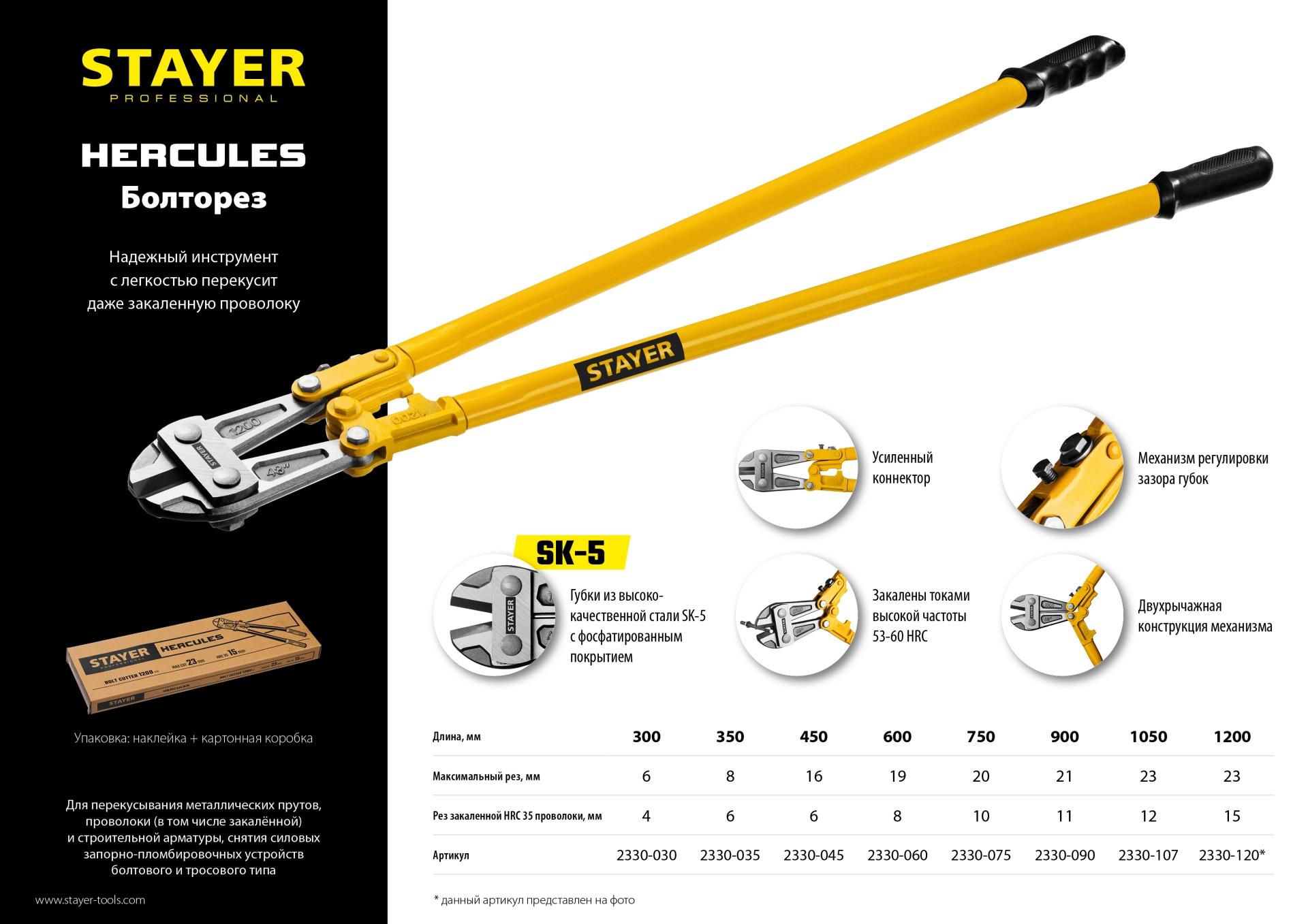 STAYER Hercules, 450 мм, болторез (2330-045)