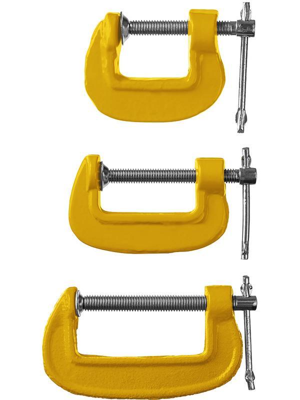 STAYER SG-3, 25-50-75 мм, 3 шт, набор чугунных струбцин G (3212-H3)