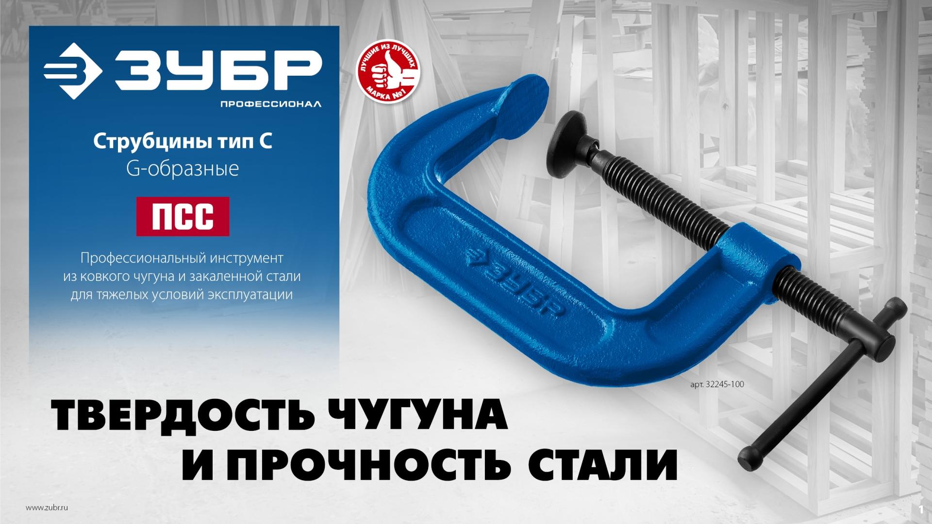 ЗУБР ПСС-200, 200 мм, G-образная, струбцина, Профессионал (32245-200)