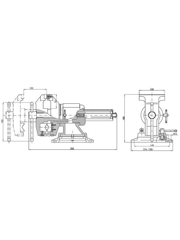 ЗУБР ЭКСПЕРТ-3D, 100 мм, многофункциональные слесарные тиски (32712-100)