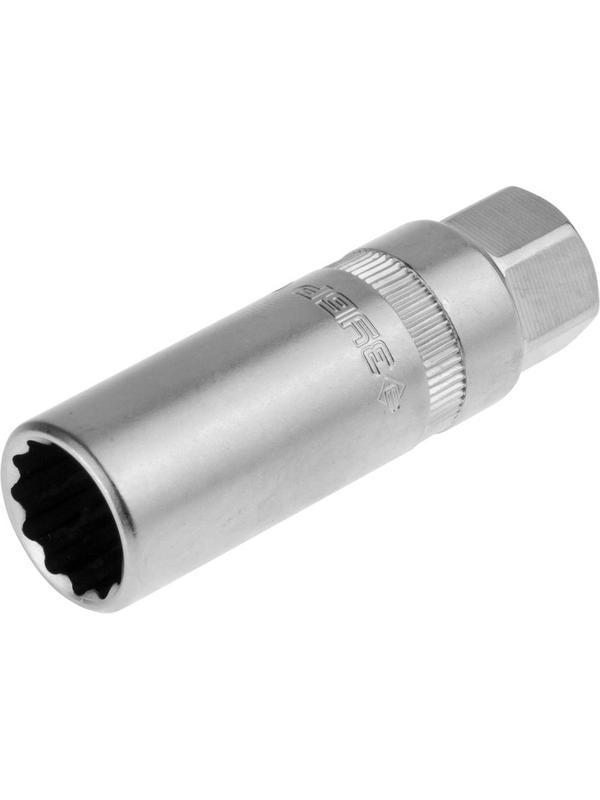 ЗУБР 3/8″, 14 мм, свечная торцовая головка с резиновой вставкой (27729-14)