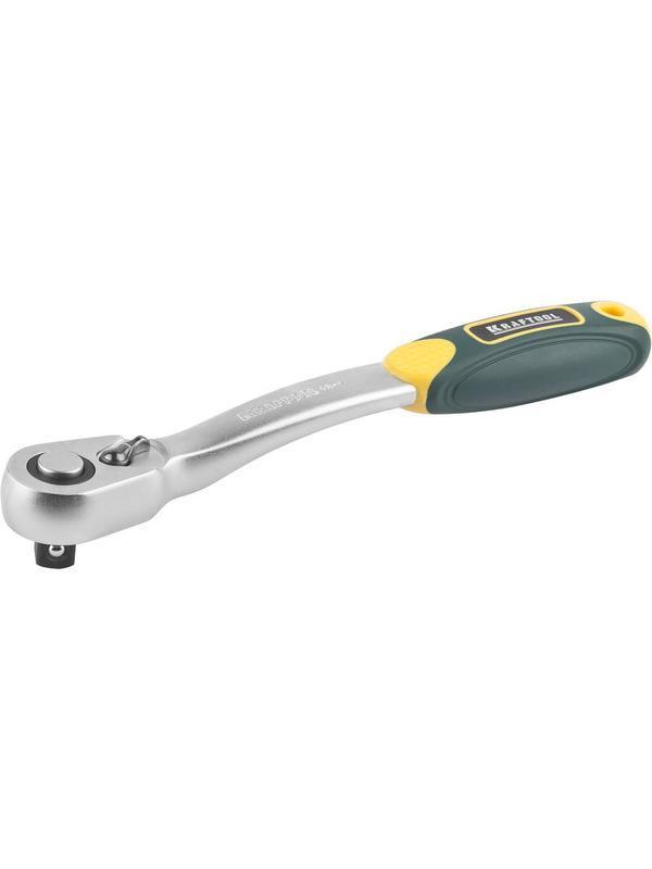 KRAFTOOL 1/2″, 72 зубца, изогнутая трещотка для торцовых головок, Pro (27795-1/2)