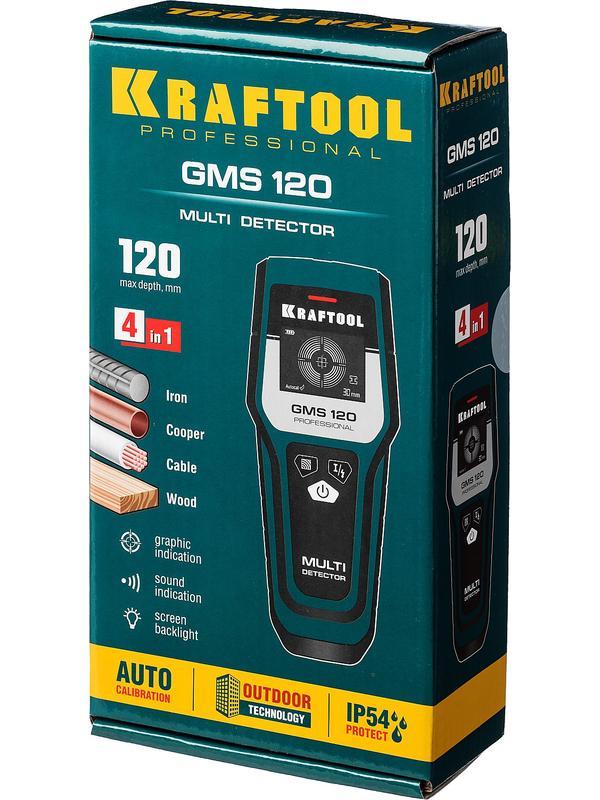 KRAFTOOL GMS 120, ЖК дисплей, универсальный детектор (45298)
