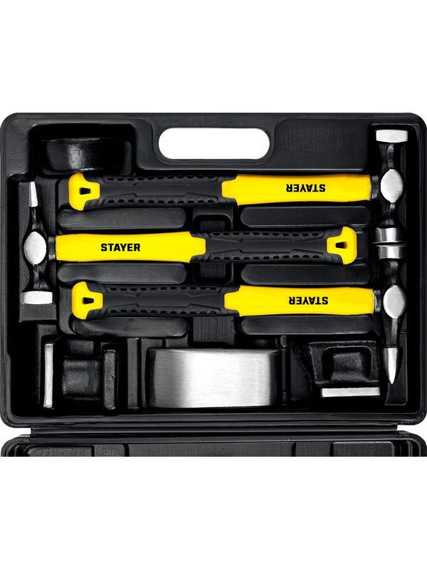 STAYER MaxFlat, 7 шт, набор рихтовочных молотков и правок (20322-H7)