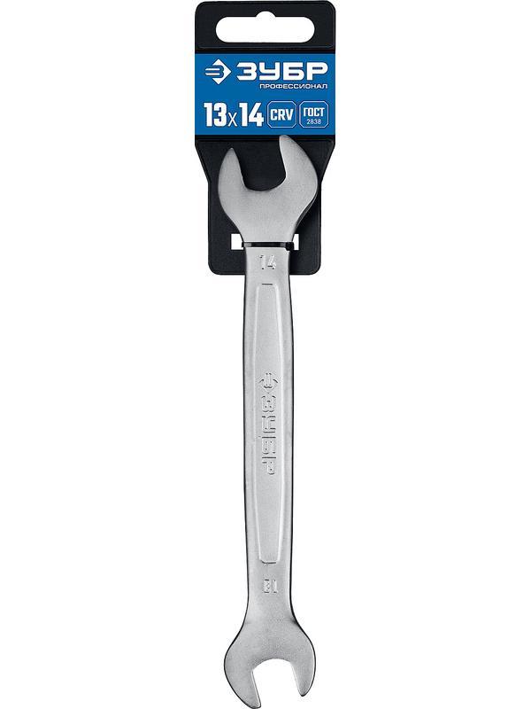 ЗУБР 13 х 14 мм, рожковый гаечный ключ, Профессионал (27010-13-14)