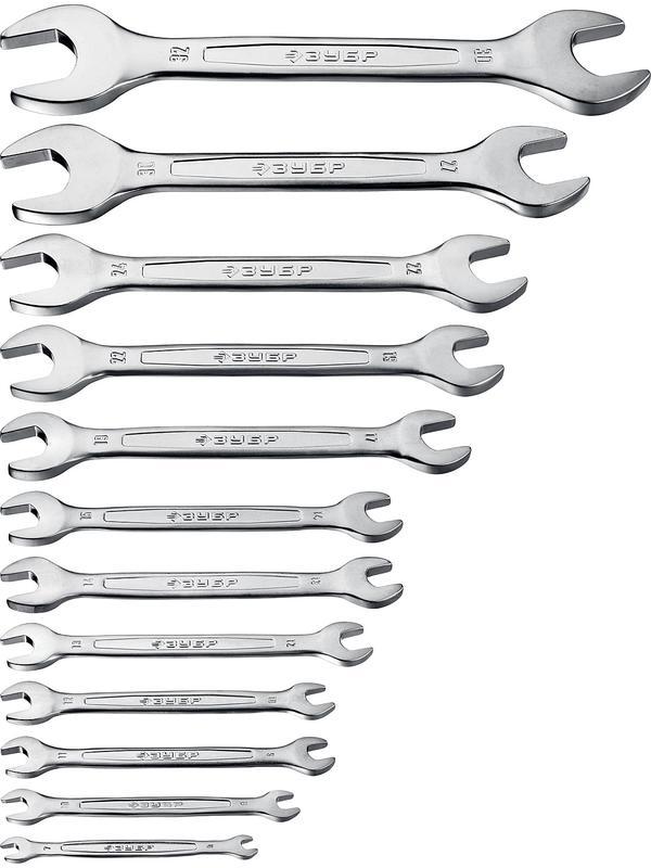 ЗУБР 12 шт, 6 - 32 мм, набор рожковых гаечных ключей, Профессионал (27011-H12)