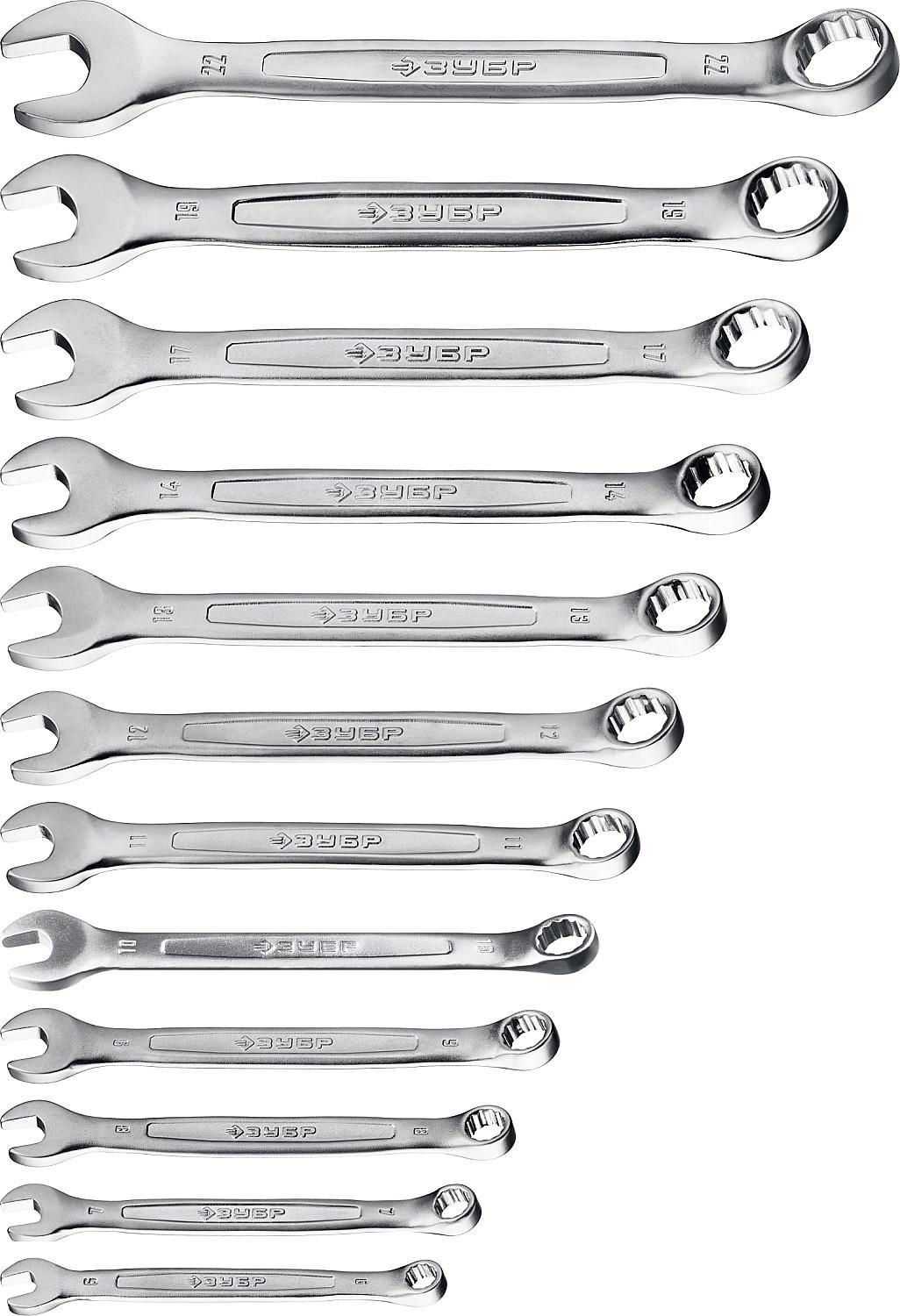 ЗУБР 12 шт, 6 - 22 мм, набор комбинированных гаечных ключей, Профессионал (27088-H12)