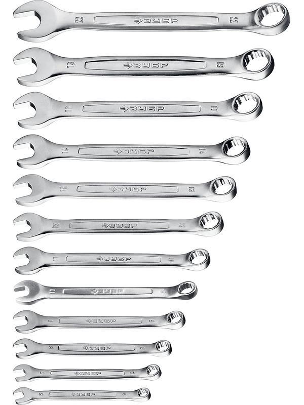 ЗУБР 12 шт, 6 - 22 мм, набор комбинированных гаечных ключей, Профессионал (27088-H12)