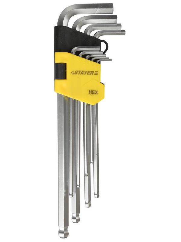 STAYER 8 шт, набор длинных имбусовых ключей (2741-H9-2)