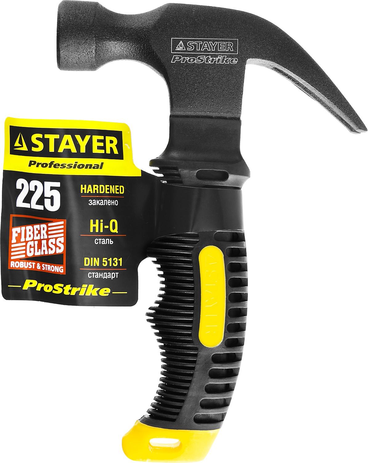 Молоток -гвоздодер Столярный укороченный 225 гр. STAYER Compact 2026-225