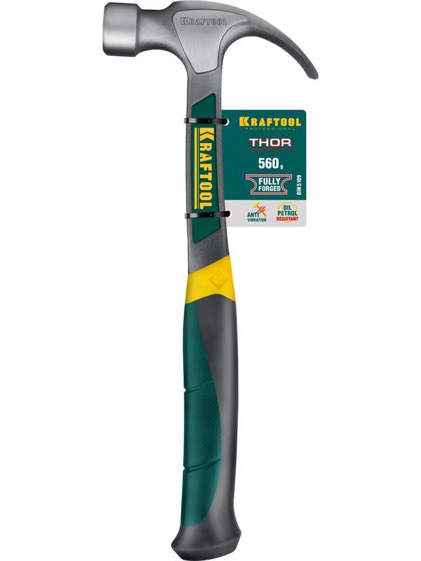 KRAFTOOL Thor, 560 г, цельнокованый столярный молоток-гвоздодёр (20270)