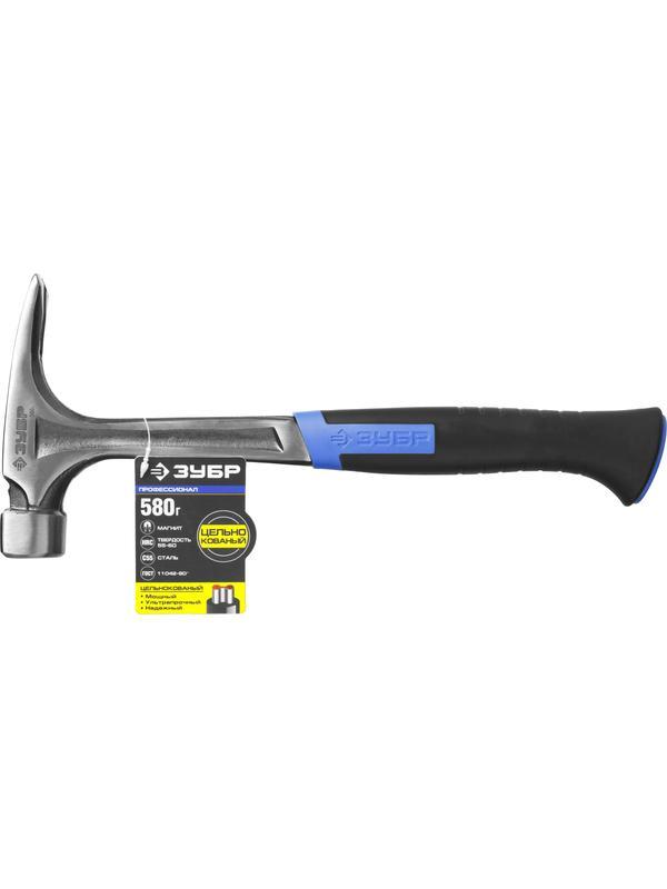 ЗУБР 560 г, цельнокованый столярный молоток-гвоздодёр, Профессионал (20258-580)