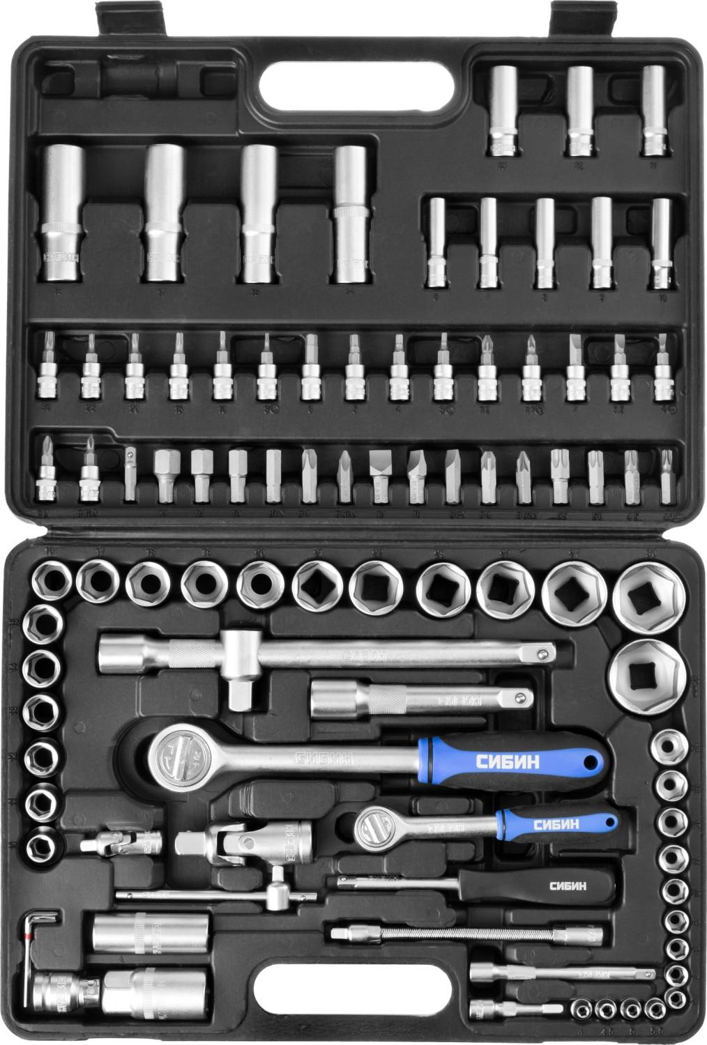 СИБИН 94 предм., (1/2″+1/4″), универсальный набор инструмента (27765-H94)