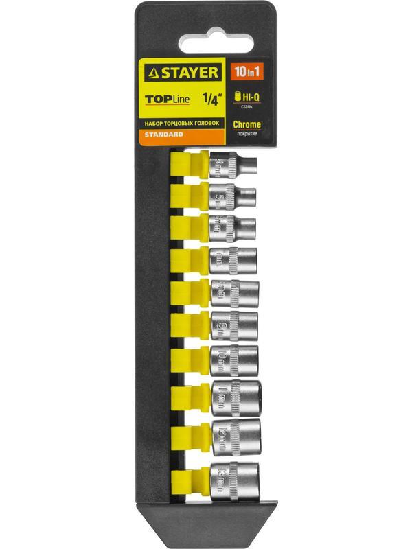 STAYER RSS 10S, 10 предм., (1/4″), набор торцовых головок (27758-H10)