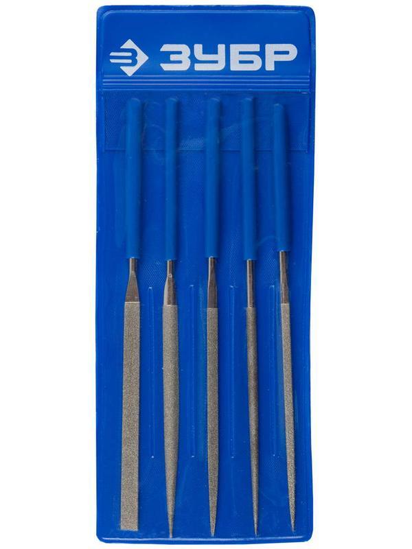 ЗУБР 140 х 75 мм, 5 предметов, P 140, набор алмазных надфилей в пакете PVC (33386-140-H5)