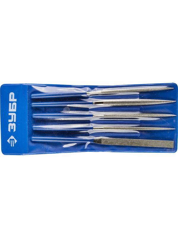 ЗУБР 140 х 75 мм, 5 предметов, P 140, набор алмазных надфилей в пакете PVC (33386-140-H5)