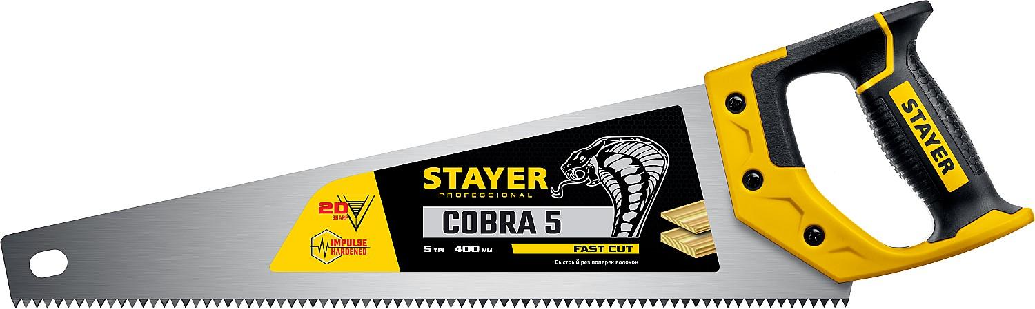 STAYER Cobra 5, 400 мм, ножовка по дереву, Professional (1506-40)