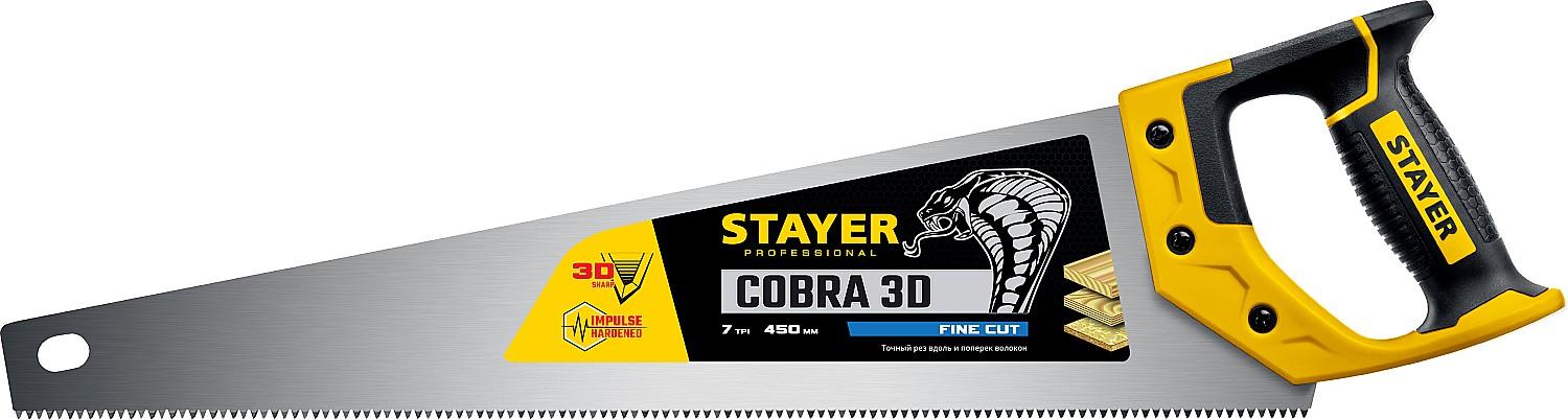 STAYER Cobra 3D, 450 мм, универсальная ножовка, Professional (1512-45)