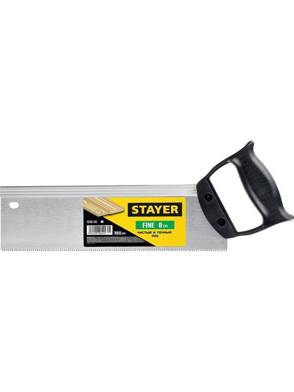 STAYER Fine, 300 мм, ножовка для стусла c обушком (1536-30)