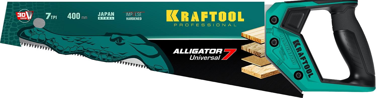 KRAFTOOL Alligator Universal 7, 400 мм, универсальная ножовка (15004-40)