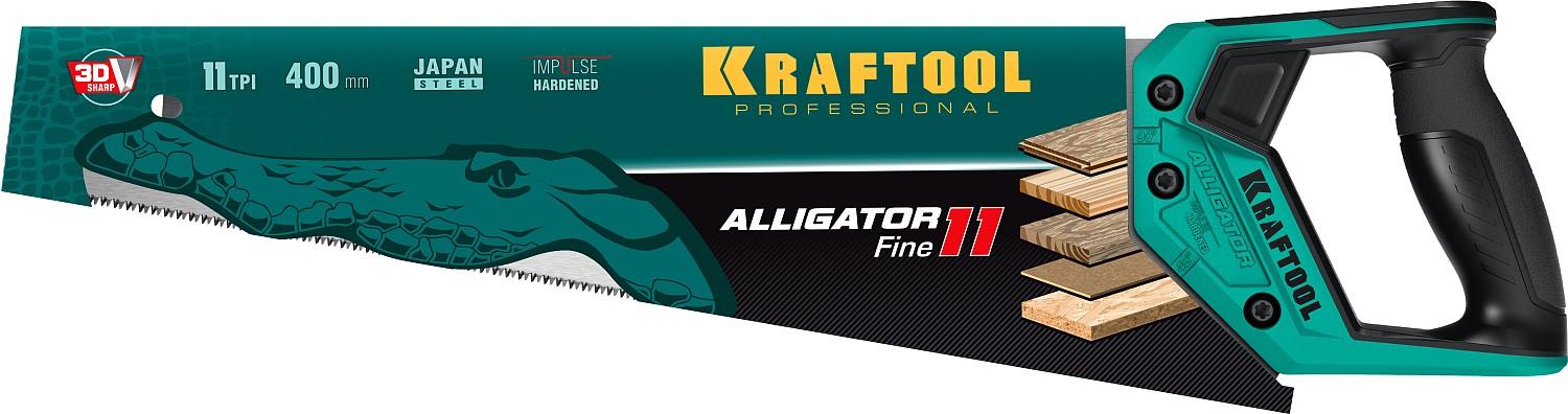 KRAFTOOL Alligator Fine 11, 400 мм, ножовка для точного реза (15203-40)