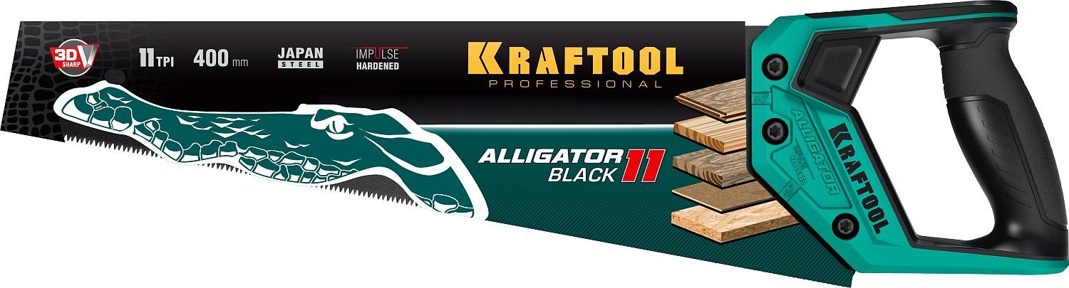 KRAFTOOL Alligator Black 11, 400 мм, ножовка для точного реза (15205-40)