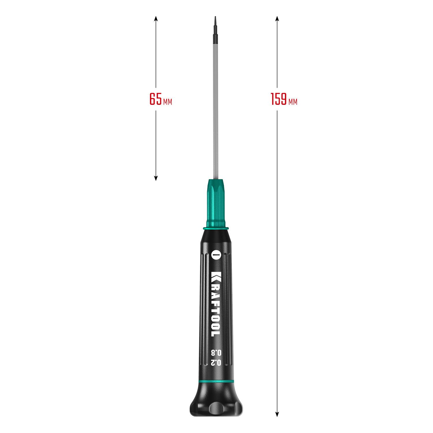 KRAFTOOL Precision SL0.8, отвертка для точных работ (25681-0.8)