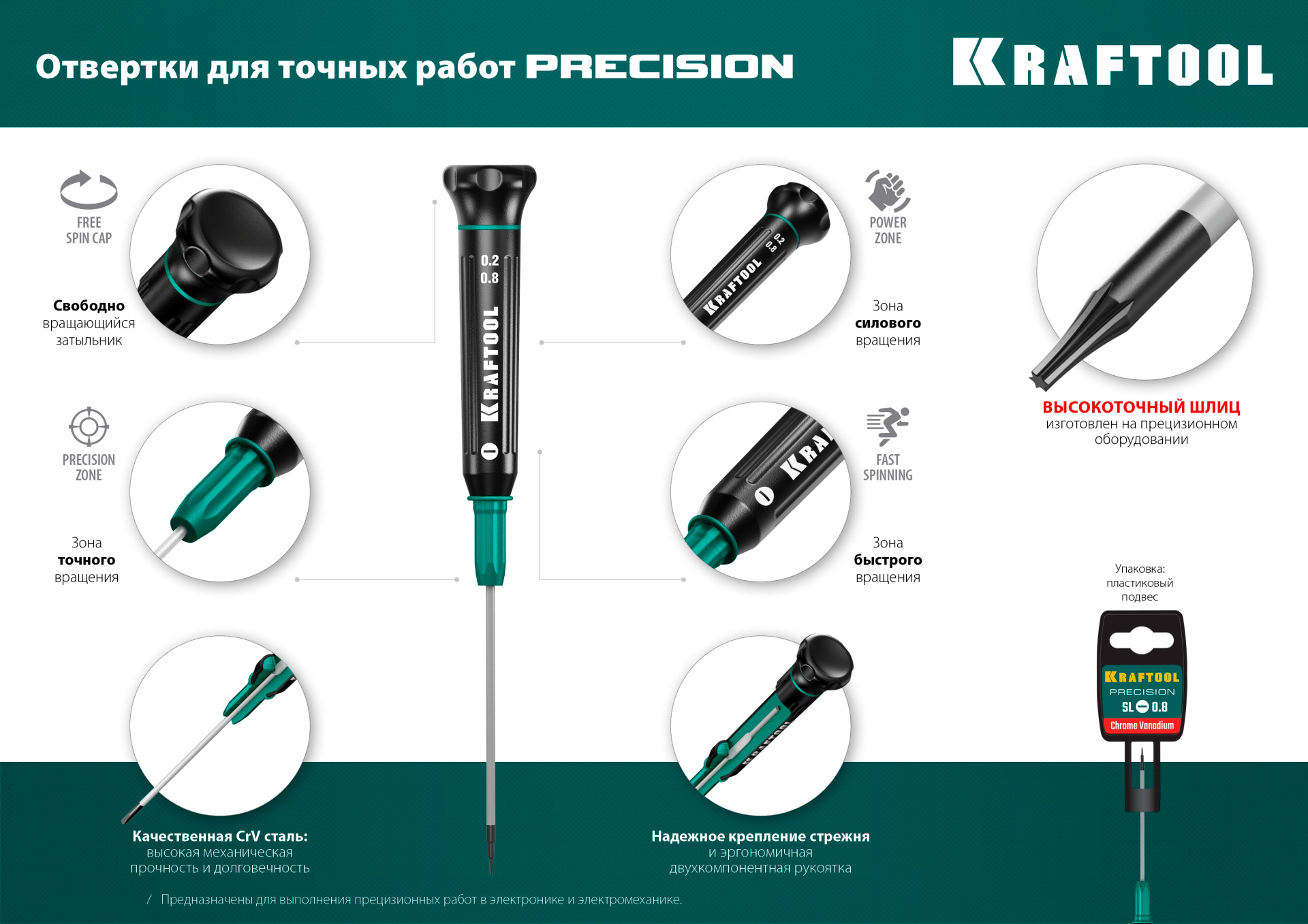 Отвертка для точных работ KRAFTOOL 25682-0 / PH0