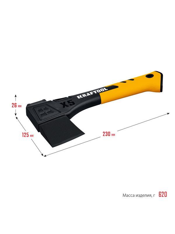 KRAFTOOL X5, 440/620 г, в чехле, 230 мм, универсальный топор (20660-05)