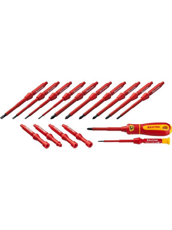 KRAFTOOL Х-Drive Electro, 18 предм, набор высоковольтных отверток (220092-H18)
