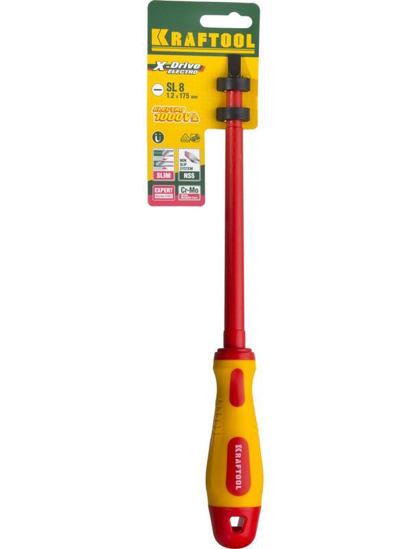 KRAFTOOL SL8 х 175 мм, высоковольтная отвертка (250083-8.0-175)
