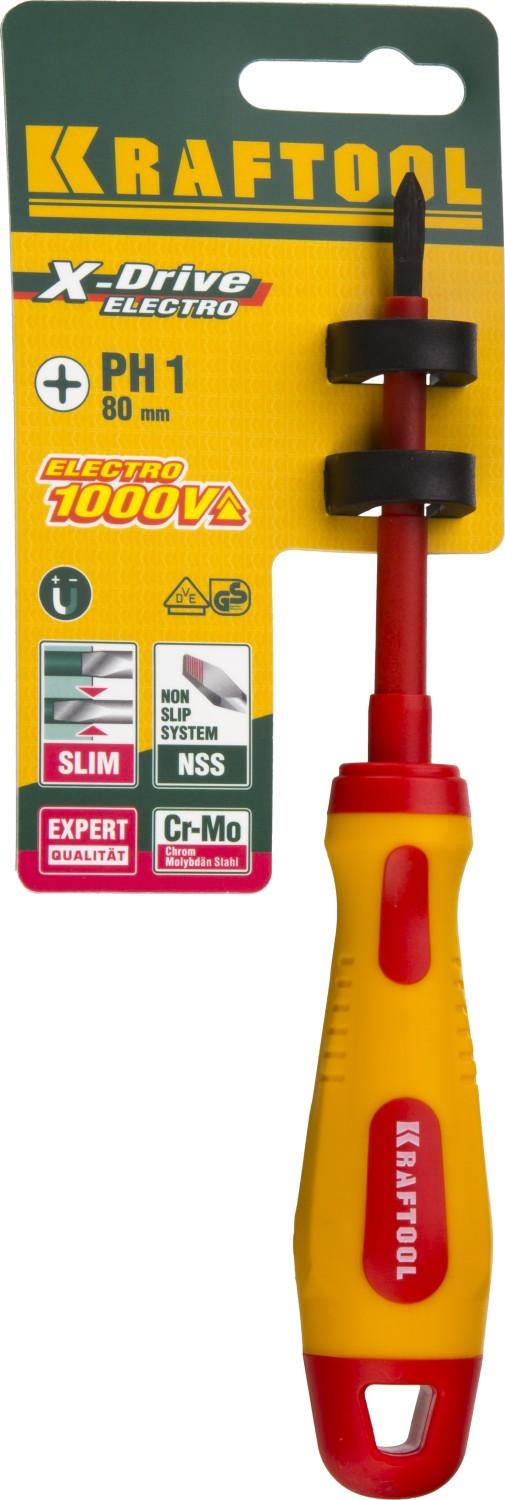 KRAFTOOL PH1 х 80 мм, высоковольтная отвертка (250084-1-080)