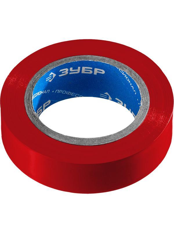 ЗУБР ЭЛЕКТРИК-10, 15 мм х 10 м, 6 000 В, красная, не поддерживает горение, изолента ПВХ, Профессионал (1233-3)