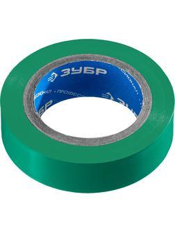 ЗУБР ЭЛЕКТРИК-10, 15 мм х 10 м, 6 000 В, зеленая, не поддерживает горение, изолента ПВХ, Профессионал (1233-4)
