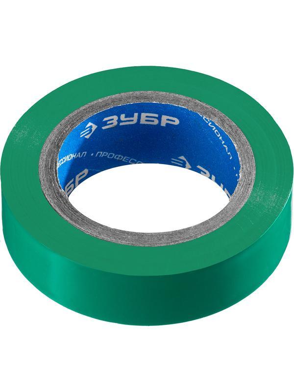 ЗУБР ЭЛЕКТРИК-10, 15 мм х 10 м, 6 000 В, зеленая, не поддерживает горение, изолента ПВХ, Профессионал (1233-4)