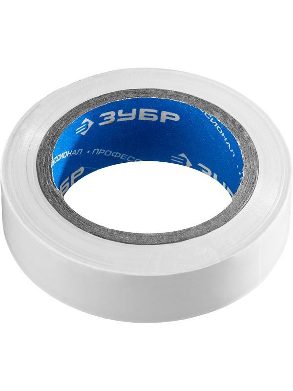 ЗУБР ЭЛЕКТРИК-10, 15 мм х 10 м, 6 000 В, белая, не поддерживает горение, изолента ПВХ, Профессионал (1233-8)