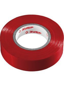 ЗУБР ЭЛЕКТРИК-20, 19 мм х 20 м, 6 000 В, красная, не поддерживает горение, изолента ПВХ, Профессионал (1234-3)