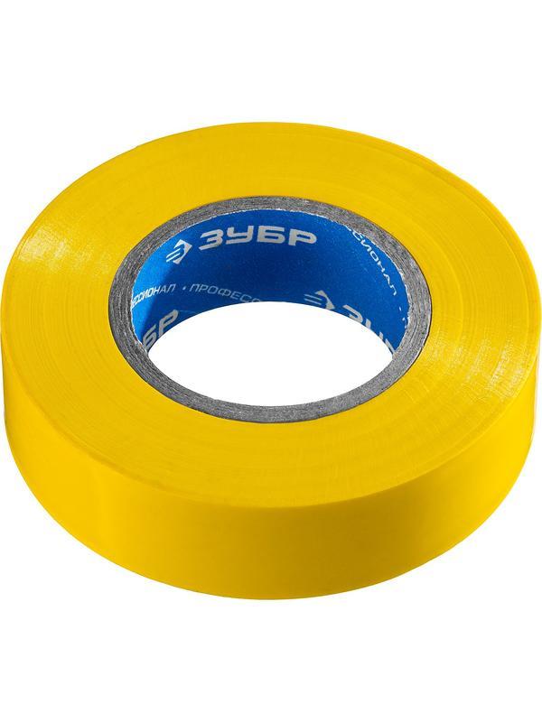 ЗУБР ЭЛЕКТРИК-20, 19 мм х 20 м, 6 000 В, желтая, не поддерживает горение, изолента ПВХ, Профессионал (1234-5)