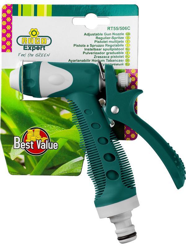 RACO 506C, плавная регулировка, курок сзади, пластиковый с TPR, поливочный пистолет (4255-55/506C-30)