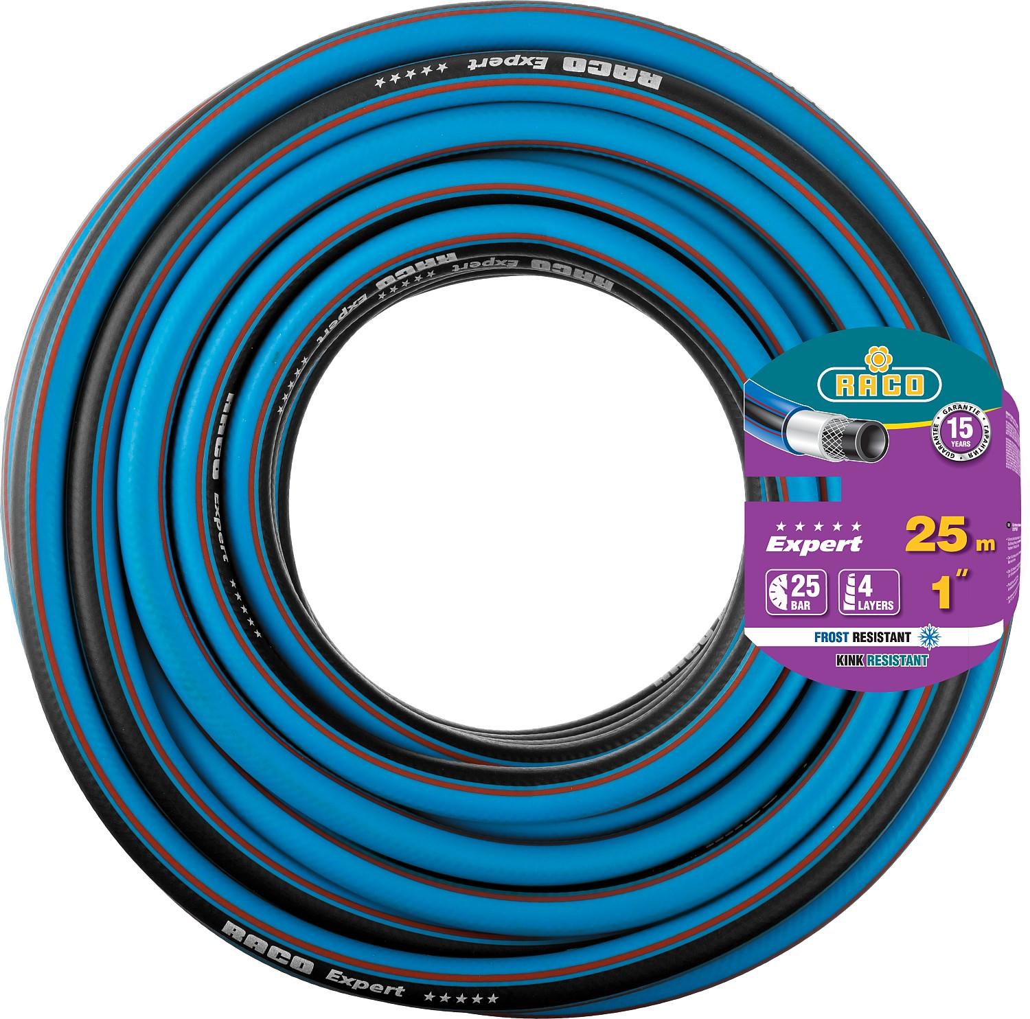 RACO EXPERT, 1″, 25 м, 25 атм, четырёхслойный, армированный, поливочный шланг (40302-1-25)