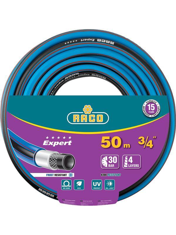 RACO EXPERT, 3/4″, 50 м, 30 атм, четырёхслойный, армированный, поливочный шланг (40302-3/4-50)