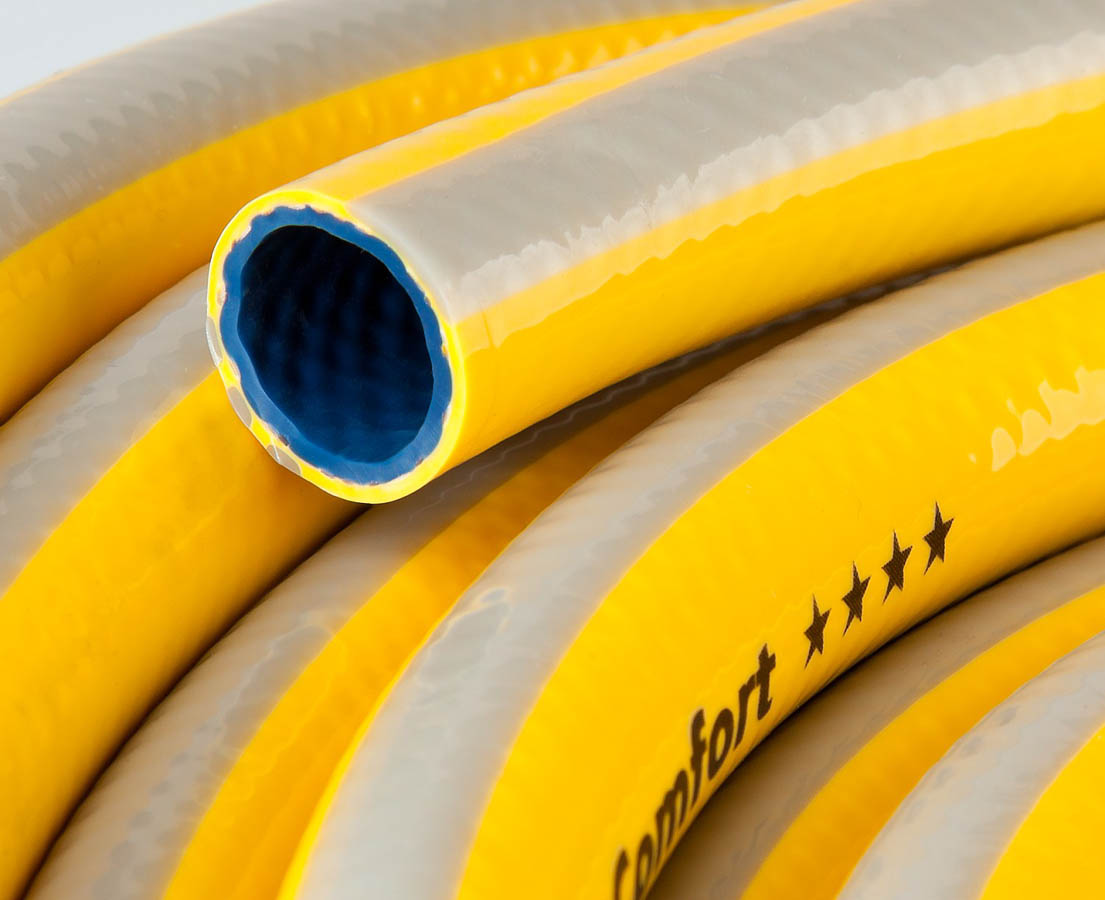 Поливочный шланг RACO COMFORT 40303-1/2-50, 30 атм, трёхслойный, армированный / 1/2″, 50 м.