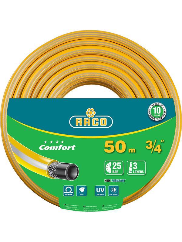 RACO COMFORT, 3/4″, 50 м, 25 атм, трёхслойный, армированный, поливочный шланг (40303-3/4-50)
