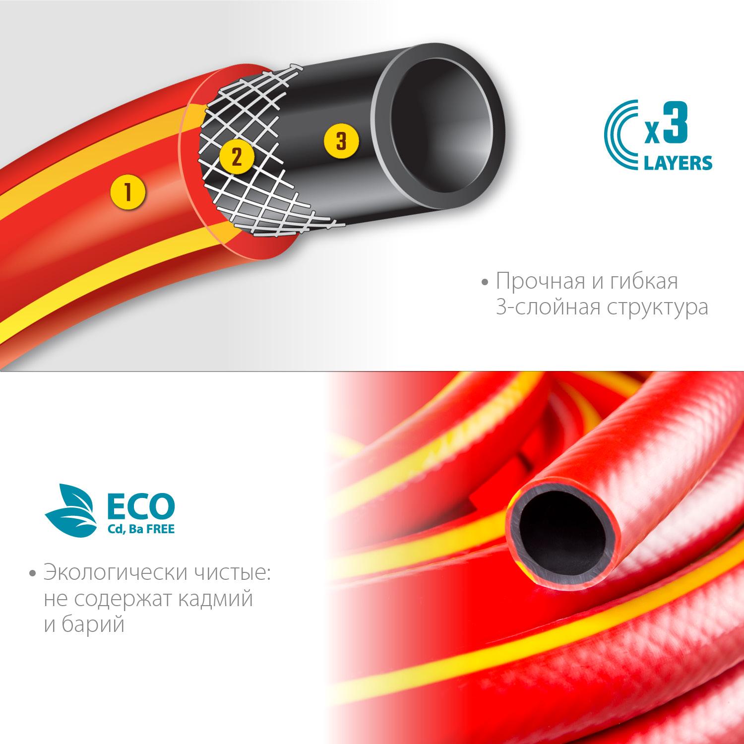 GRINDA EXPERT 3, 1/2″, 50 м, 35 атм, трёхслойный, армированный, поливочный шланг, PROLine (8-429005-1/2-50)