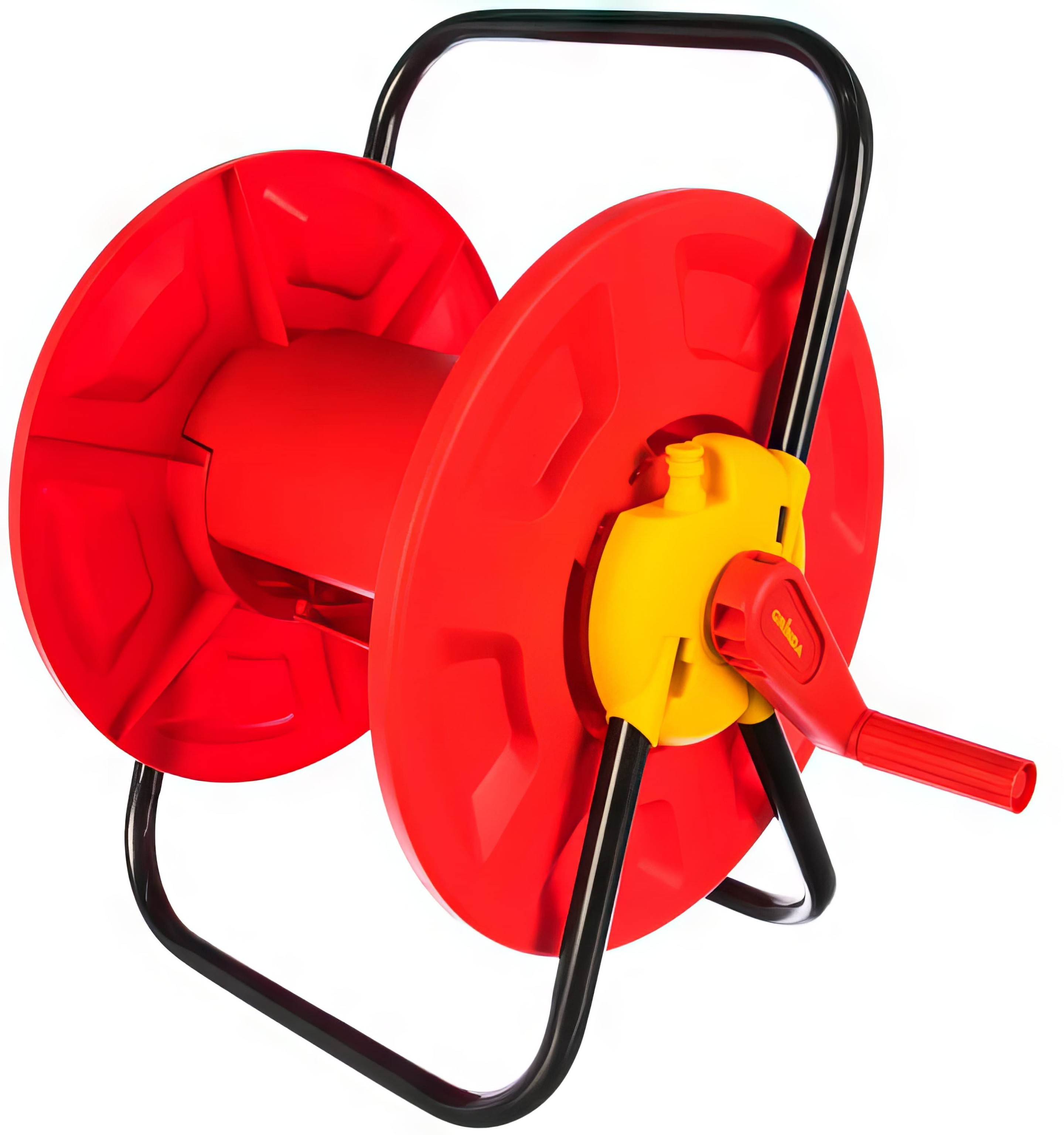 Катушка для шлангов 45 м x 1/2″ GRINDA 8-428405, стальные опоры, пластиковый барабан