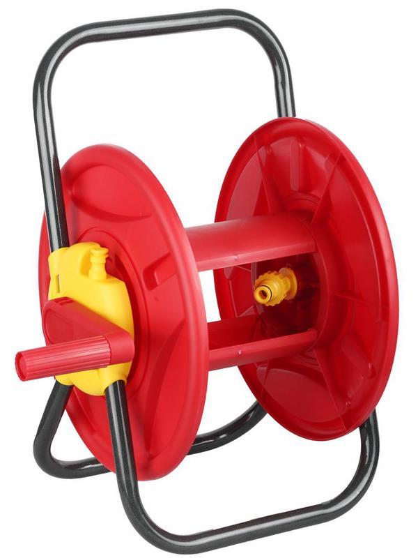 Катушка для шлангов 45 м x 1/2″ GRINDA 8-428405, стальные опоры, пластиковый барабан