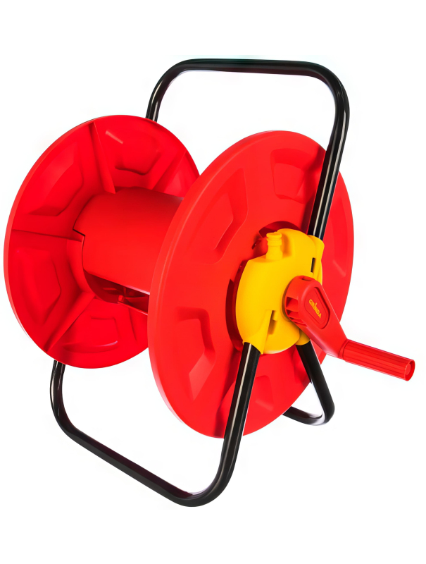 Катушка для шлангов 45 м x 1/2″ GRINDA 8-428405, стальные опоры, пластиковый барабан
