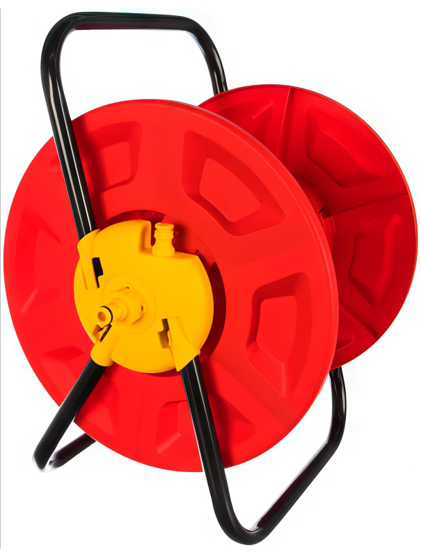 Катушка для шлангов 45 м x 1/2″ GRINDA 8-428405, стальные опоры, пластиковый барабан
